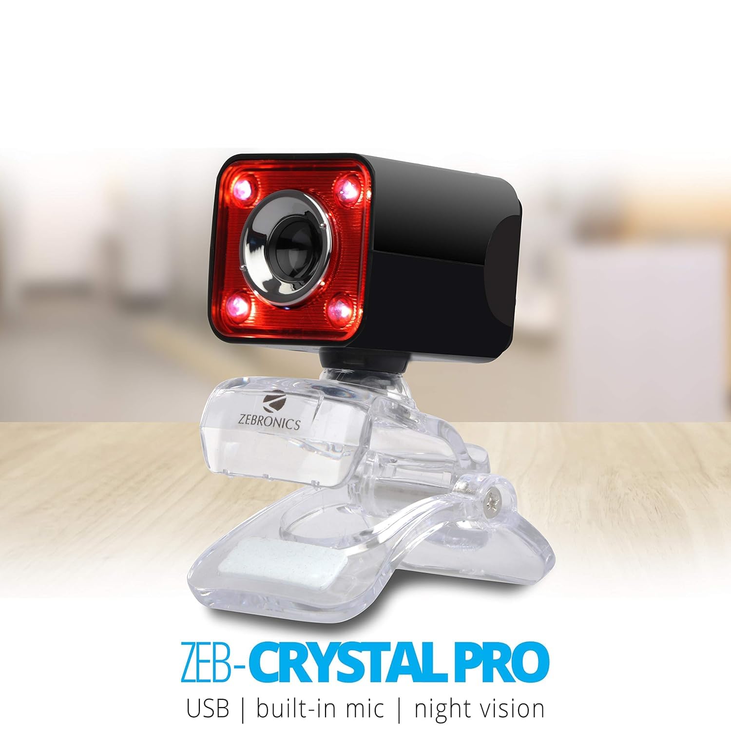 Zebronics Zeb-Crystal Pro HD Web Camera | Full HD Video & Built-in Microphone