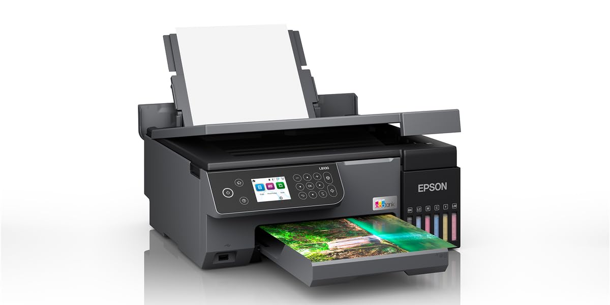 Epson EcoTank L8100 A4 Wi-Fi 6-Colour Multifunction Photo Printer | CD/DVD & PVC ID Card Printing