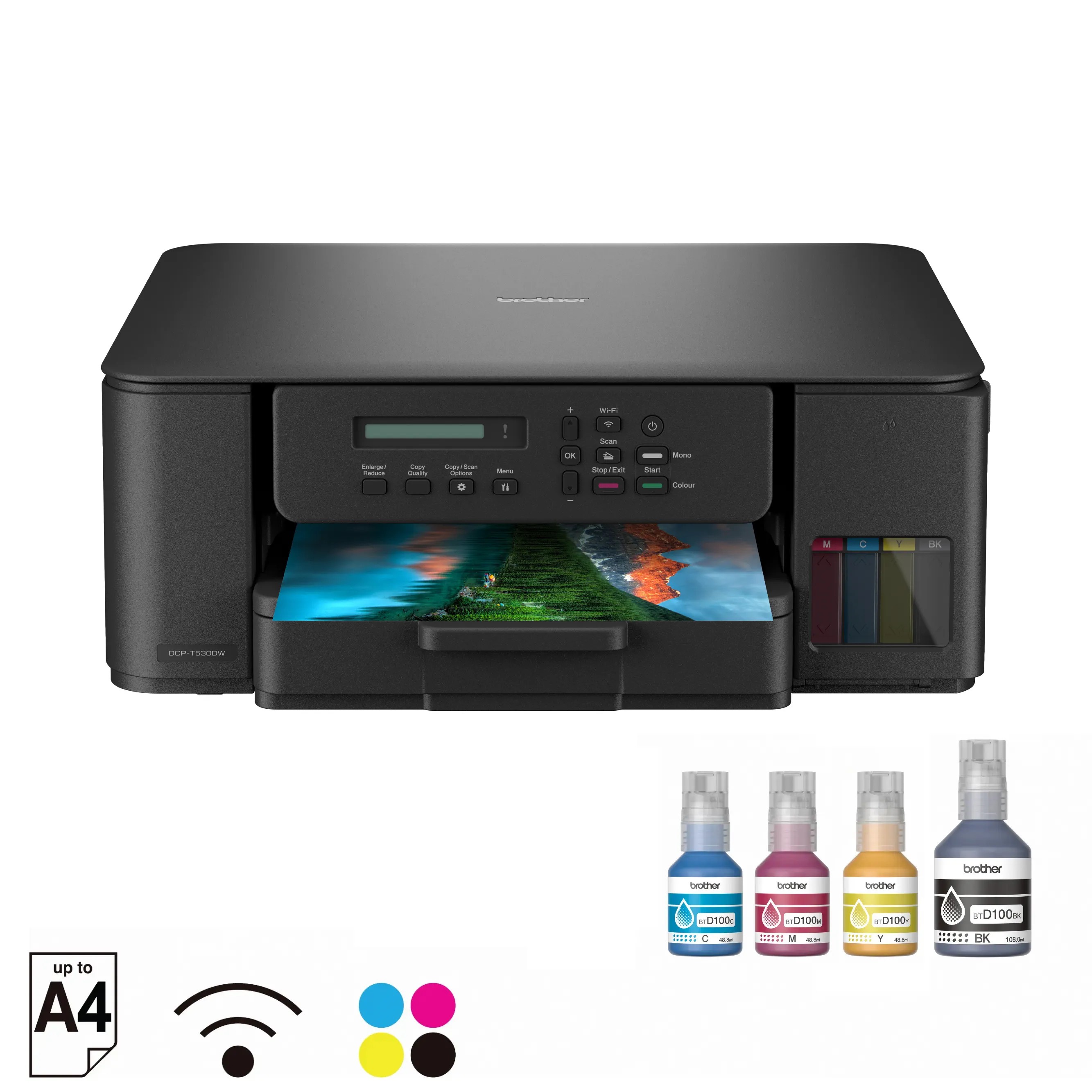 Brother DCP-T530DW Multifunction Wi-Fi Auto Duplex Ink Tank Printer | Dual Band Wi-Fi