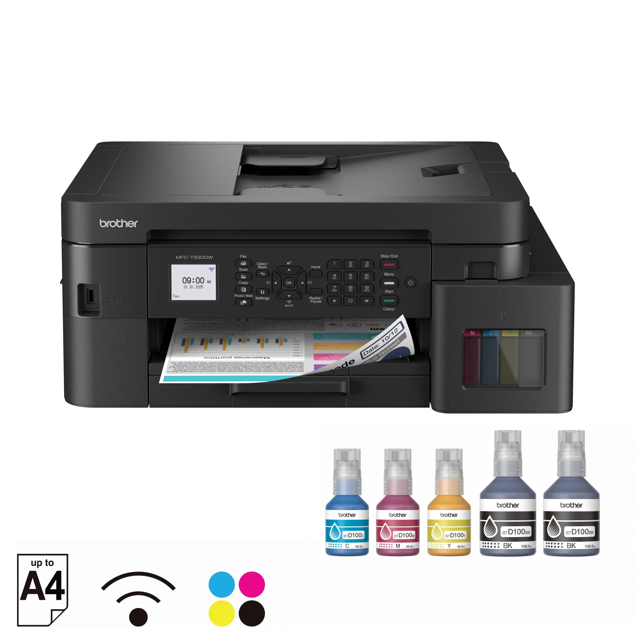 Brother MFC-T930DW All-in-One Wi-Fi Ink Tank Printer | Auto Duplex, ADF & Fax