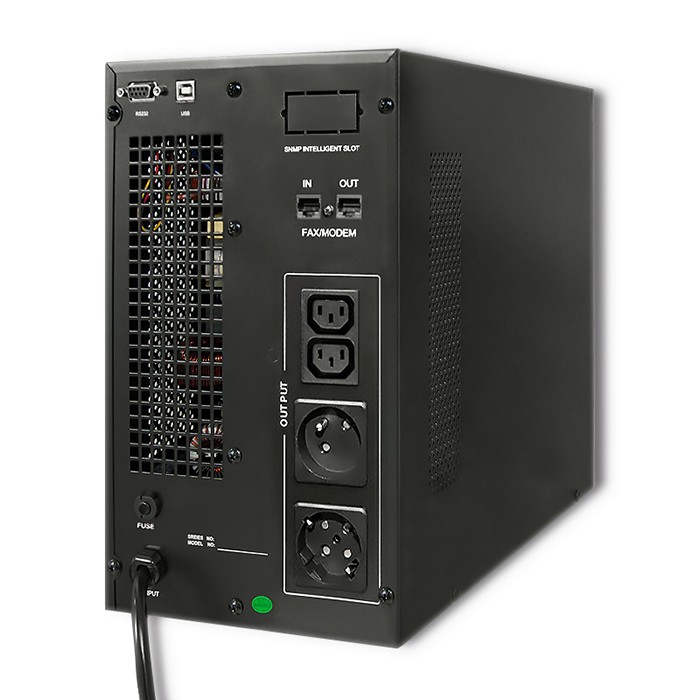 Qoltec Zasilacz awaryjny UPS On-line | Pure Sine Wave | 3kVA | 2.4kW | LCD | USB - zdjęcie 2