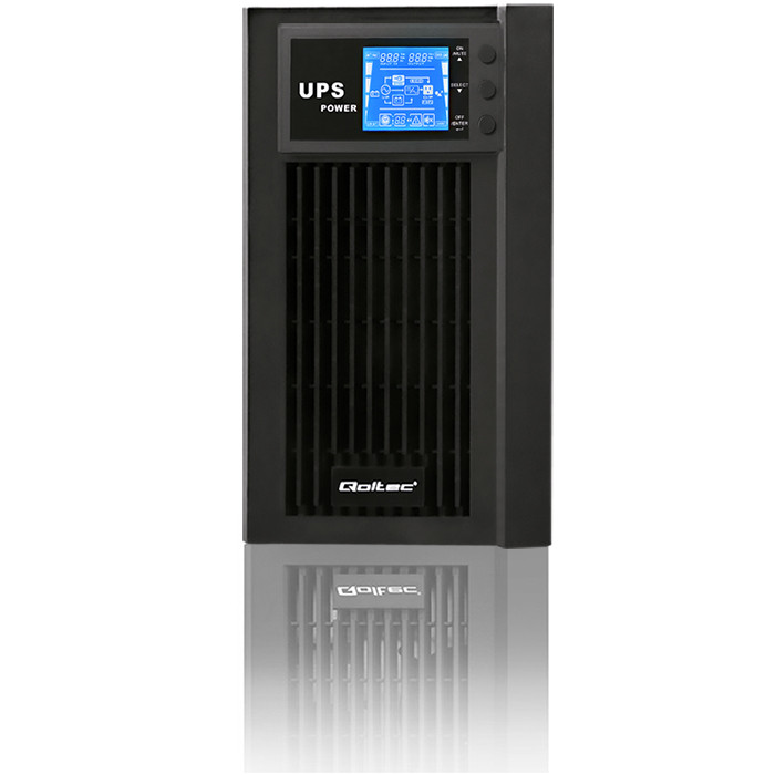 Qoltec Zasilacz awaryjny UPS On-line | Pure Sine Wave | 3kVA | 2.4kW | LCD | USB - zdjęcie 7