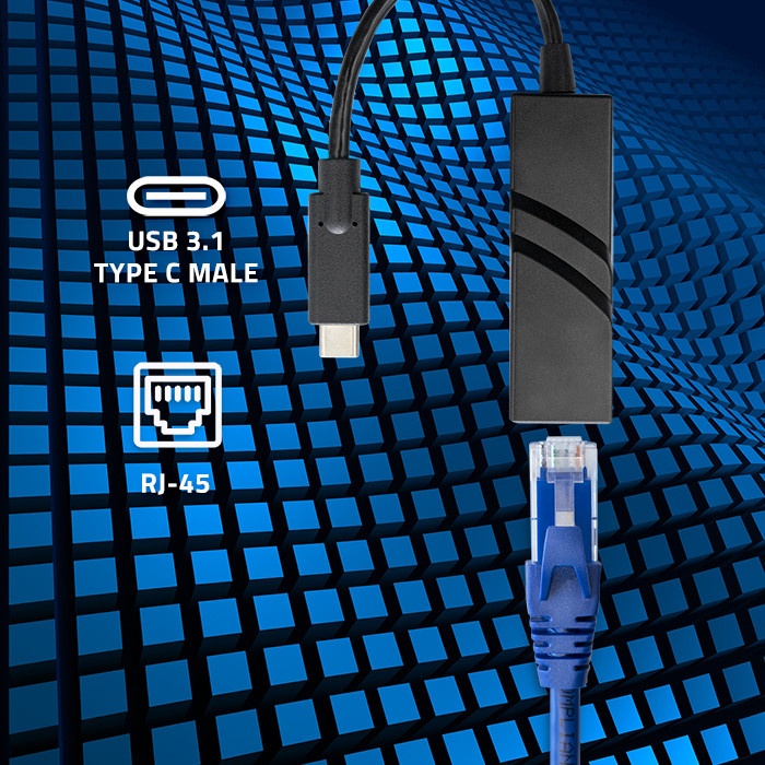 Qoltec Adapter sieciowy przejściówka USB-C 3.1 | RJ-45 | Ethernet | 1000Mb/s - zdjęcie 2