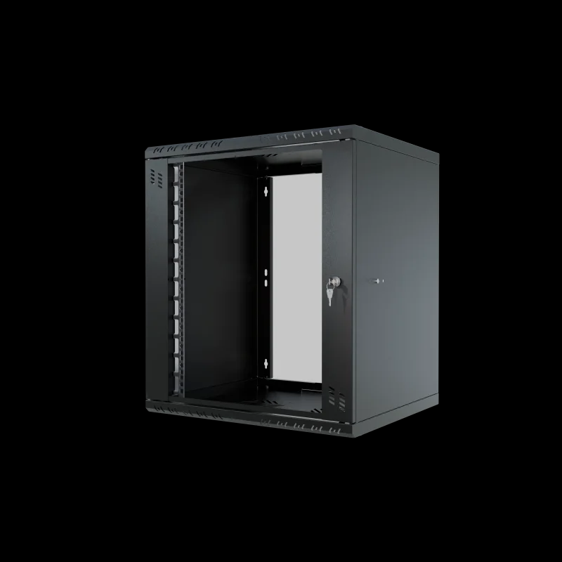 Szafa RACK wisząca 19" 12U 450 szkło Standard czarna - zdjęcie 1