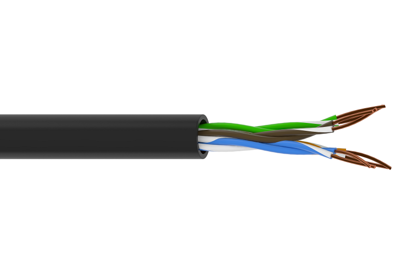 Przewód teleinformatyczny UTPz kat 5e 4x2x0,50 CZARNY Zewnętrzny 100m - zdjęcie 1