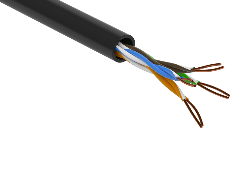 Przewód teleinformatyczny UTPz kat 5e 4x2x0,50 CZARNY Zewnętrzny 100m - zdjęcie 2