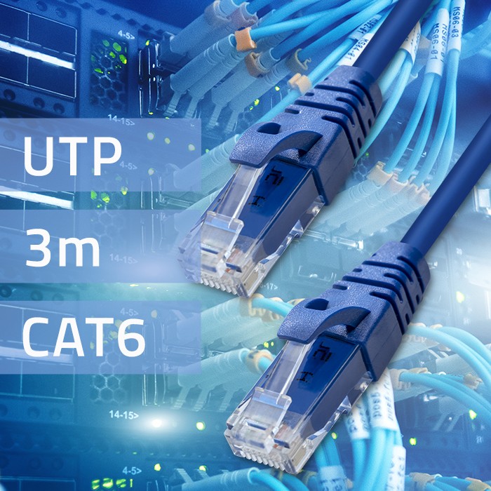 Qoltec Kabel Patchcord UTP | CAT6 | 2 x RJ-45 | 3m | High speed | Gold - zdjęcie 2