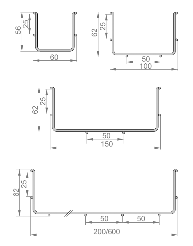 Korytko siatkowe KDS/KDSO200H60/3 - 3000x200x60 mm - zdjęcie 2