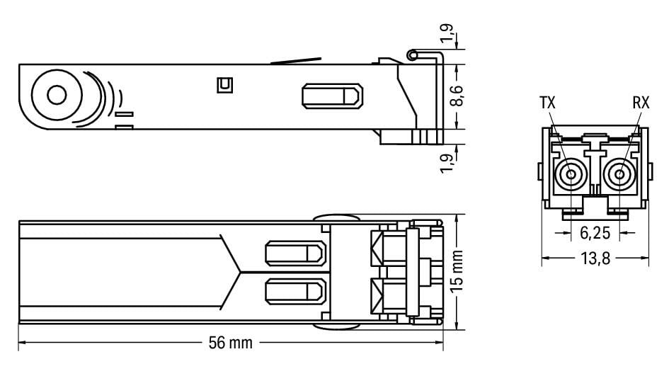 Moduły SFP 100BASE; FX Multi-Mode 1310 nm LC; 2 km; DDM - zdjęcie 3