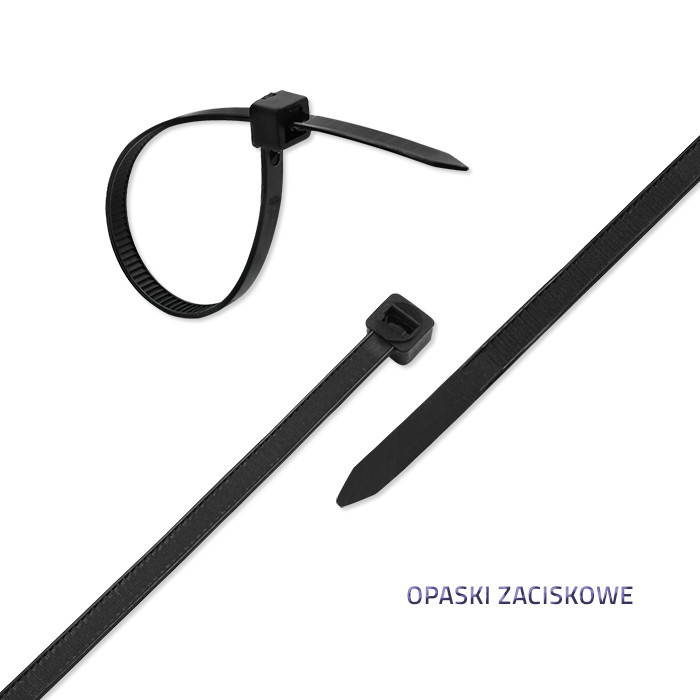 Qoltec Opaski zaciskowe Trytki kablowe | 2.5*100mm | 100 szt. | Nylon66 | UV | Czarne - zdjęcie 4