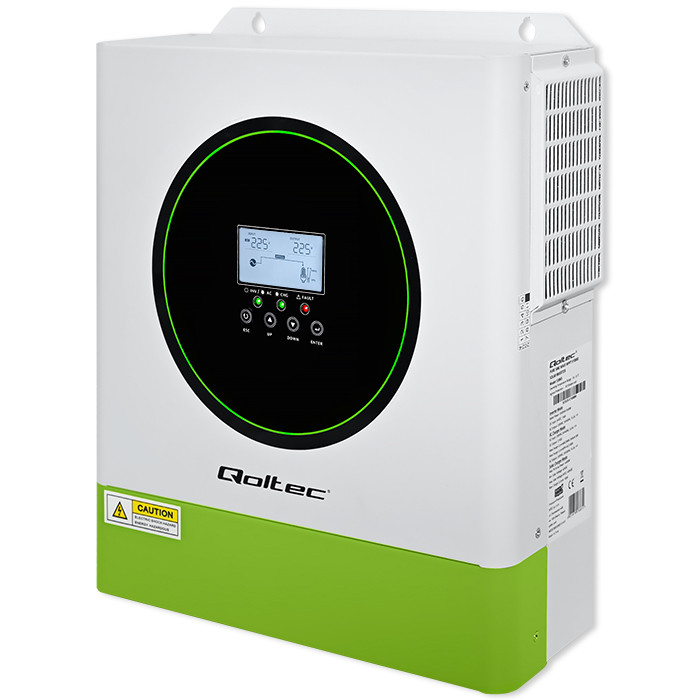 Qoltec Hybrydowy inwerter solarny Off-Grid 3500W | 100A | 24V | MPPT | BMS | opcja Wi-fi |Sinus | Power factor 1.0 - zdjęcie 1