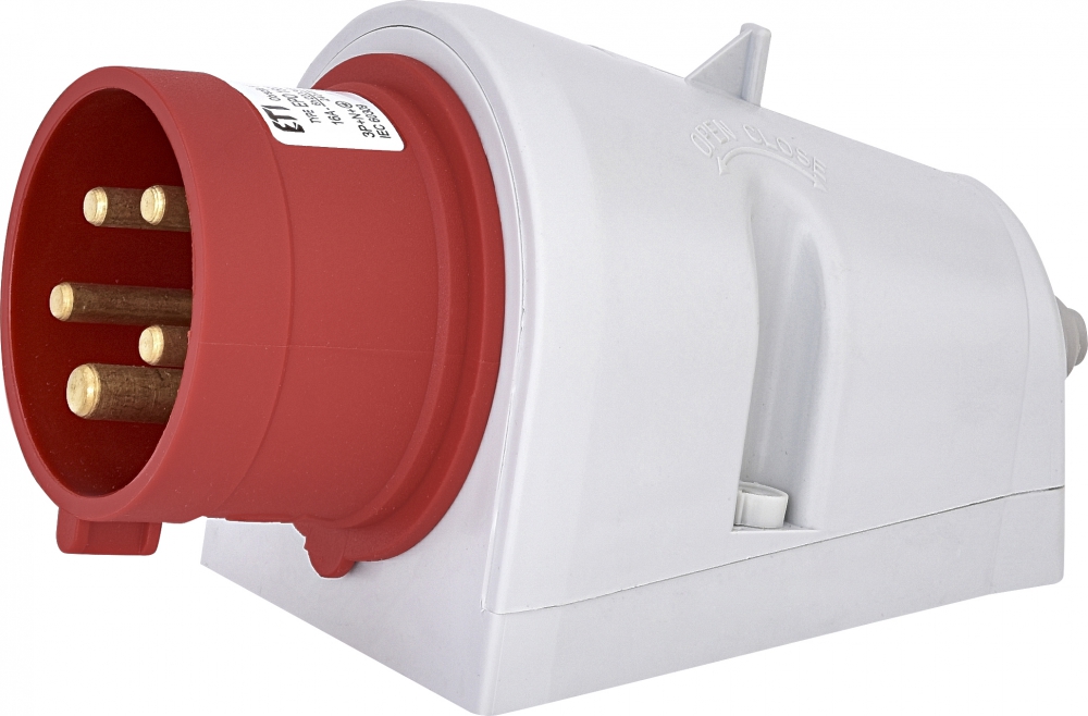 Wtyk odbiornikowy stały ze zwrotnicą faz 16A, 400V, 3P+N+PE, IP44 EPO 1653