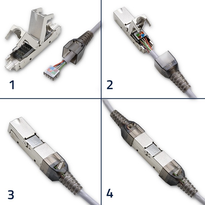 Qoltec Wtyk RJ45 beznarzędziowy STP | CAT6 | JACK PIN | T568B | T568A - zdjęcie 7