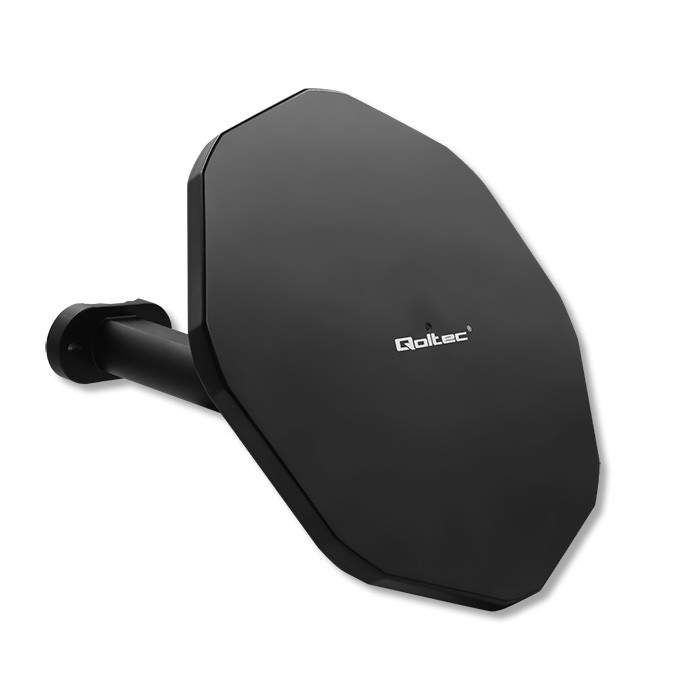 Qoltec Antena zewnętrzna DVB-T2 | VHF/UHF | Czarna - zdjęcie 1