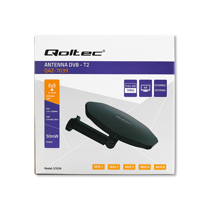 Qoltec Antena zewnętrzna DVB-T2 | VHF/UHF | Czarna - zdjęcie 14