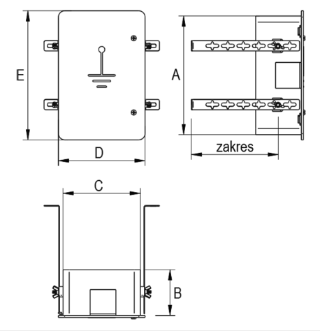 Puszka do złącza odgromowego 250x150x85mm szara 68.4/SZ /96802408/ - zdjęcie 2