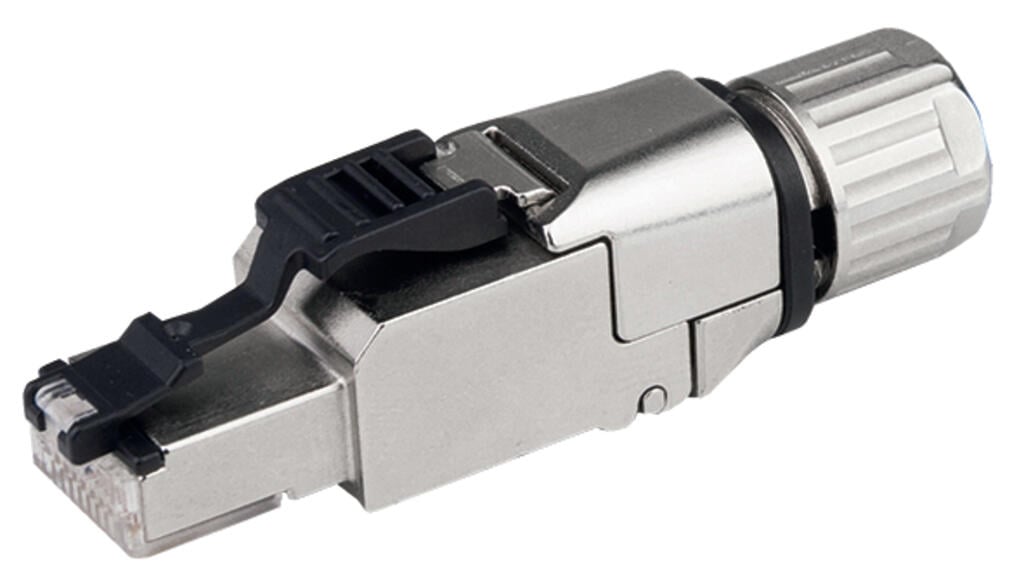Wtyk ETHERNET; RJ-45; kat. 6A; konstrukcja prosta; kod T568B; AWG 22 - zdjęcie 1
