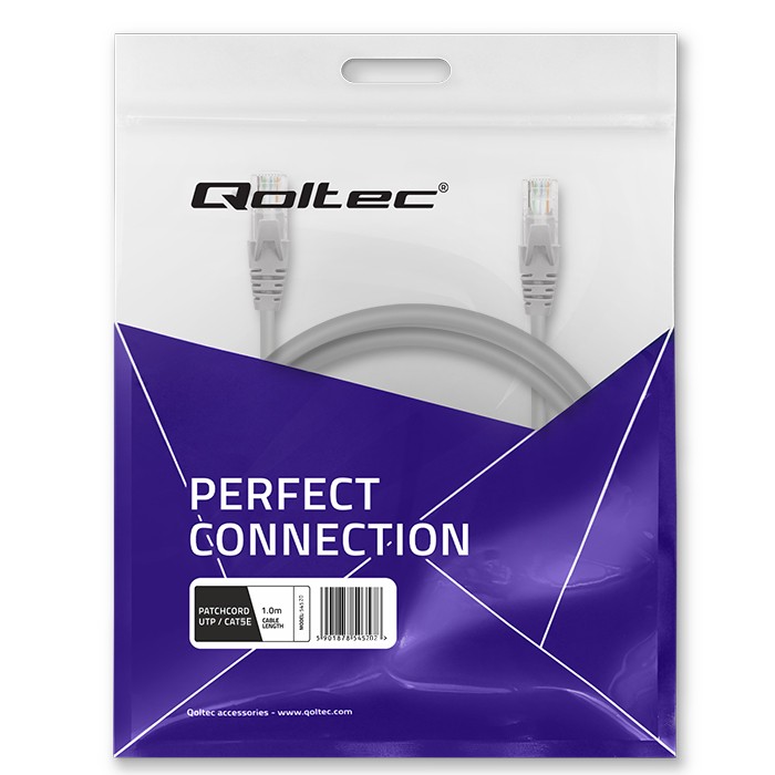 Qoltec Kabel Patchcord UTP | CAT5e | 2 x RJ-45 | 1m | High speed | Gold - zdjęcie 10