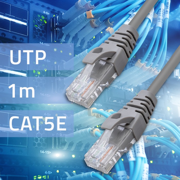 Qoltec Kabel Patchcord UTP | CAT5e | 2 x RJ-45 | 1m | High speed | Gold - zdjęcie 2
