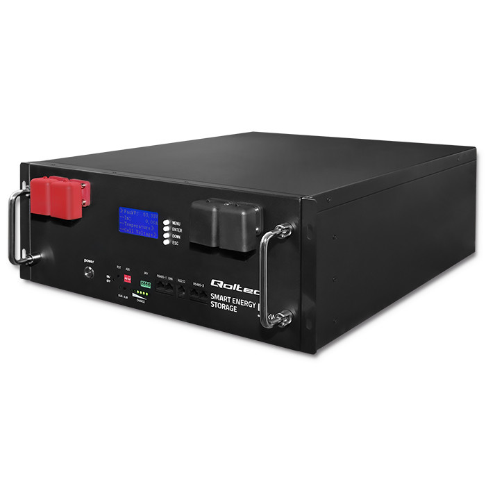Qoltec Stabilny Magazyn energii LiFePO4 do RACK | 5.12kWh | 51.2V | 100Ah | BMS | LCD - zdjęcie 1
