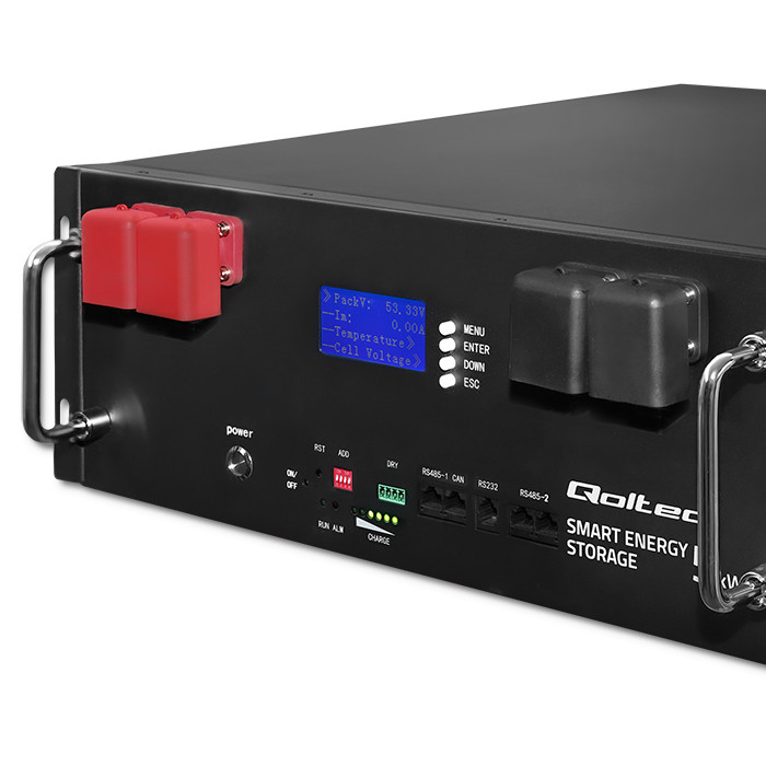 Qoltec Stabilny Magazyn energii LiFePO4 do RACK | 5.12kWh | 51.2V | 100Ah | BMS | LCD - zdjęcie 11