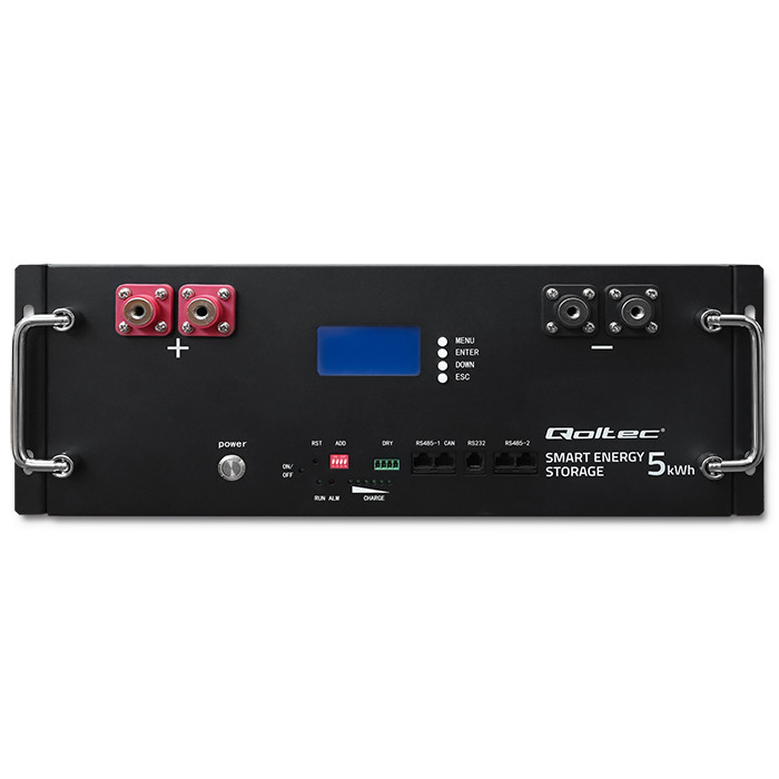 Qoltec Stabilny Magazyn energii LiFePO4 do RACK | 5.12kWh | 51.2V | 100Ah | BMS | LCD - zdjęcie 12