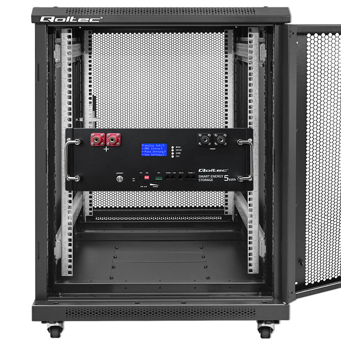 Qoltec Stabilny Magazyn energii LiFePO4 do RACK | 5.12kWh | 51.2V | 100Ah | BMS | LCD - zdjęcie 4