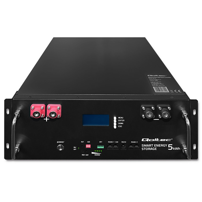 Qoltec Stabilny Magazyn energii LiFePO4 do RACK | 5.12kWh | 51.2V | 100Ah | BMS | LCD - zdjęcie 8