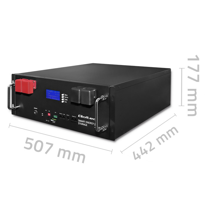 Qoltec Stabilny Magazyn energii LiFePO4 do RACK | 5.12kWh | 51.2V | 100Ah | BMS | LCD - zdjęcie 9