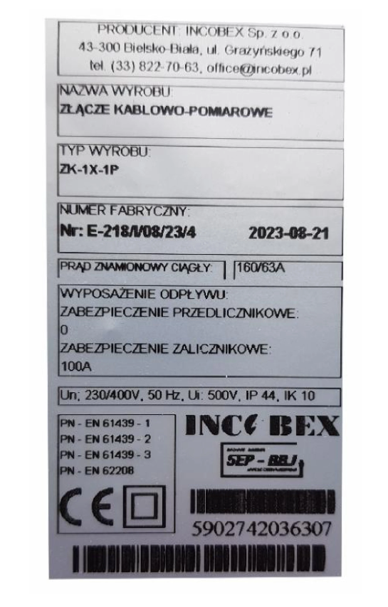 Złącze kablowo‑pomiarowe ZK‑1x‑1P ‑ INCOBEX ‑ STANDARD ENEA - zdjęcie 7