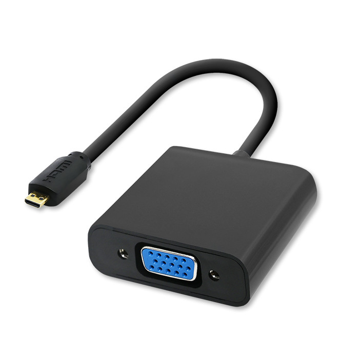 Qoltec Adapter Micro HDMI D męski | VGA żeńskie | 0.2m - zdjęcie 1