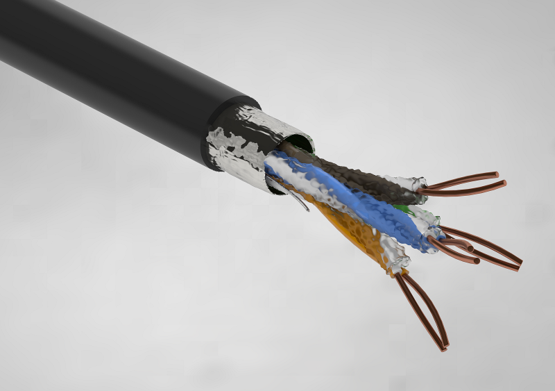 Przewód teleinformatyczny FTPw KAT. 5e 4x2x0,50 CZARNY - zdjęcie 2