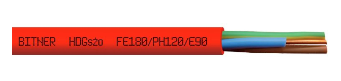 Przewód ognioodporny PH120 FE180 E90 HDGS 3x1 żo 300/500V B2ca‑s1a d0 a1 B52050 - 100m