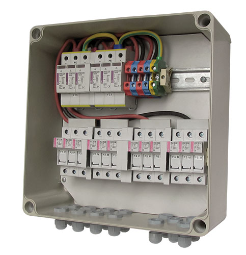 Rozdzielnica PV 1000V - 2 wyjścia SBPV 1000/4XIN/F/B/S/2XOUT