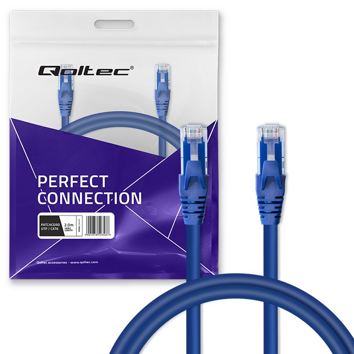 Qoltec Kabel Patchcord UTP | CAT6 | 2 x RJ-45 | 2m | High speed | Gold - zdjęcie 5