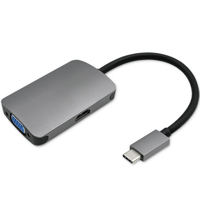 Qoltec Hub Adapter USB-C 3.1 2w1 | HDMI 4K | VGA - zdjęcie 1