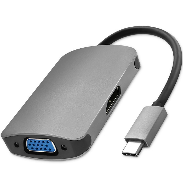 Qoltec Hub Adapter USB-C 3.1 2w1 | HDMI 4K | VGA - zdjęcie 6