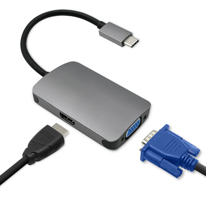 Qoltec Hub Adapter USB-C 3.1 2w1 | HDMI 4K | VGA - zdjęcie 7