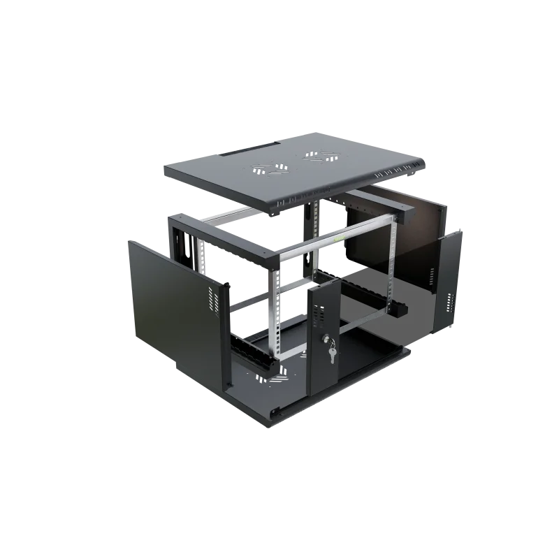 Szafa RACK 19" 6U 450 wisząca Professional szkło czarna - zdjęcie 1