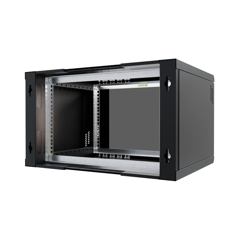 Szafa RACK 19" 6U 450 wisząca Professional szkło czarna - zdjęcie 10