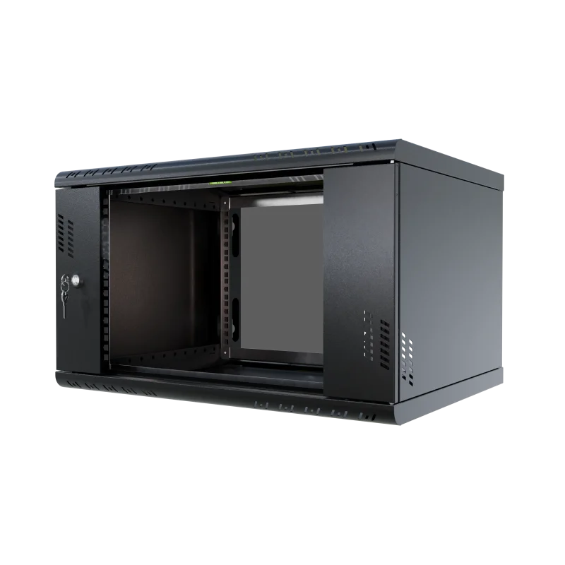 Szafa RACK 19" 6U 450 wisząca Professional szkło czarna - zdjęcie 2