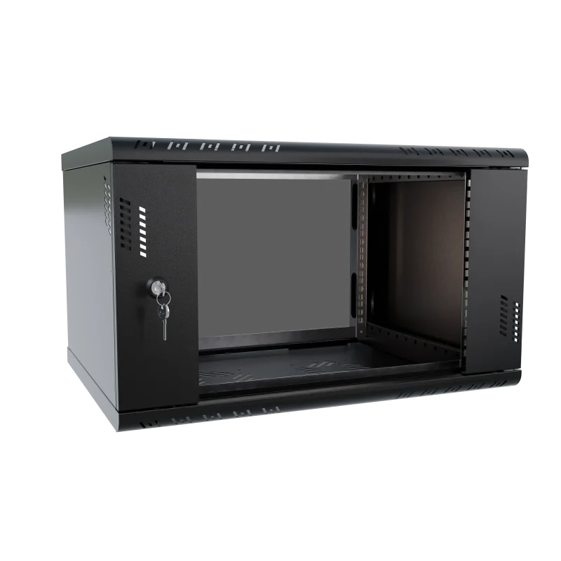 Szafa RACK 19" 6U 450 wisząca Professional szkło czarna - zdjęcie 3