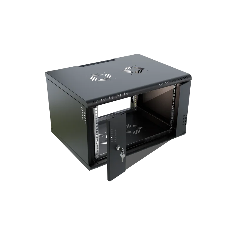 Szafa RACK 19" 6U 450 wisząca Professional szkło czarna - zdjęcie 5
