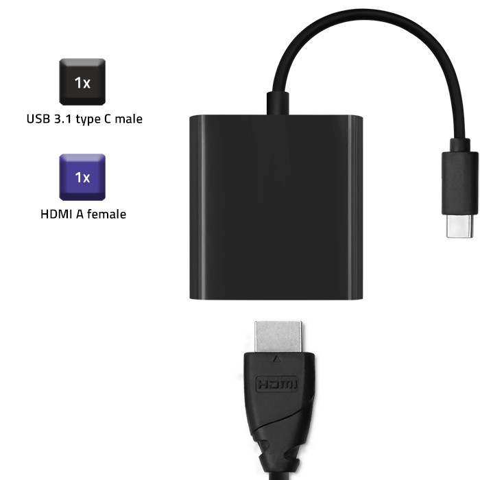 Qoltec Adapter przejściówka USB-C 3.1 | HDMI | 4K | MHL - zdjęcie 2