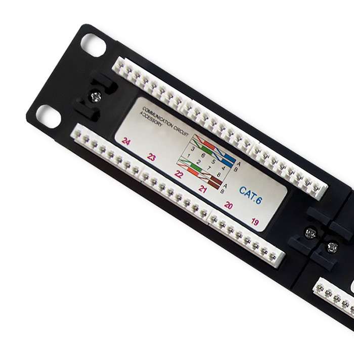 Qoltec Patch panel RACK | 24 porty | kat.5E UTP | Czarny - zdjęcie 4
