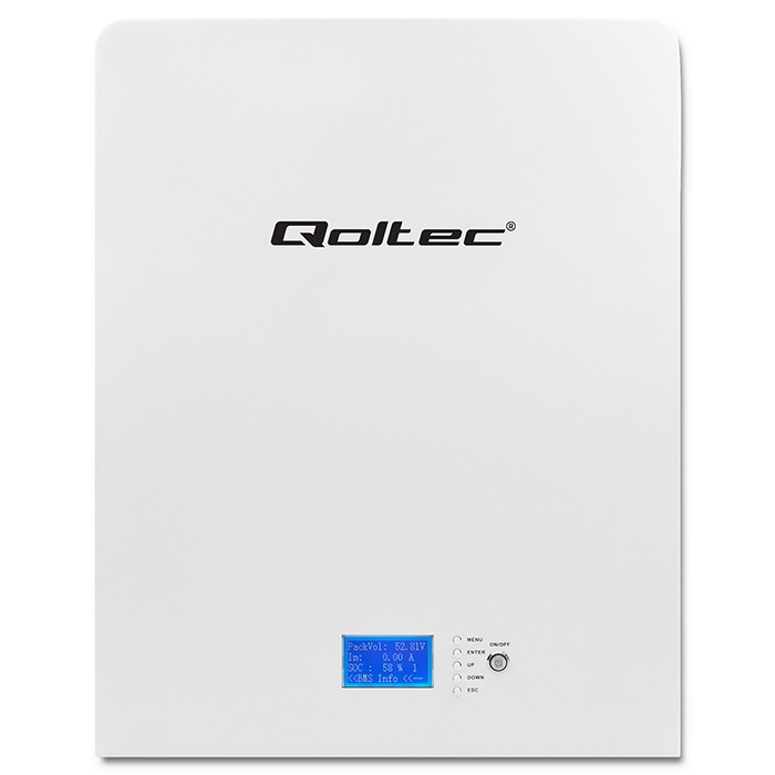 Qoltec Stabilny Magazyn energii LiFePO4 | 5.12kWh | 51.2V | 100Ah | BMS | LCD - zdjęcie 10