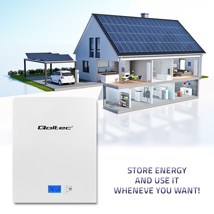 Qoltec Stabilny Magazyn energii LiFePO4 | 5.12kWh | 51.2V | 100Ah | BMS | LCD - zdjęcie 2