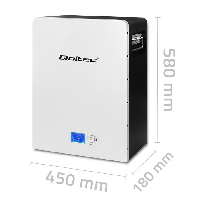 Qoltec Stabilny Magazyn energii LiFePO4 | 5.12kWh | 51.2V | 100Ah | BMS | LCD - zdjęcie 8