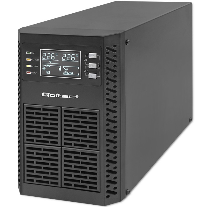 Qoltec Zasilacz awaryjny UPS | 1kVA | 1000W | Power Factor 1.0 | LCD | EPO | USB | On-line - zdjęcie 1