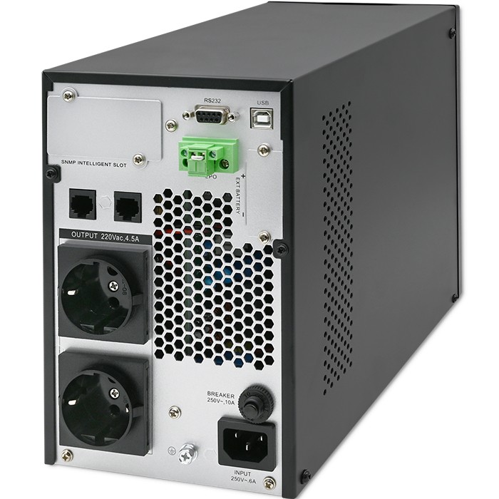 Qoltec Zasilacz awaryjny UPS | 1kVA | 1000W | Power Factor 1.0 | LCD | EPO | USB | On-line - zdjęcie 2